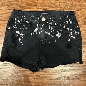 Pinc splattered painted shorts